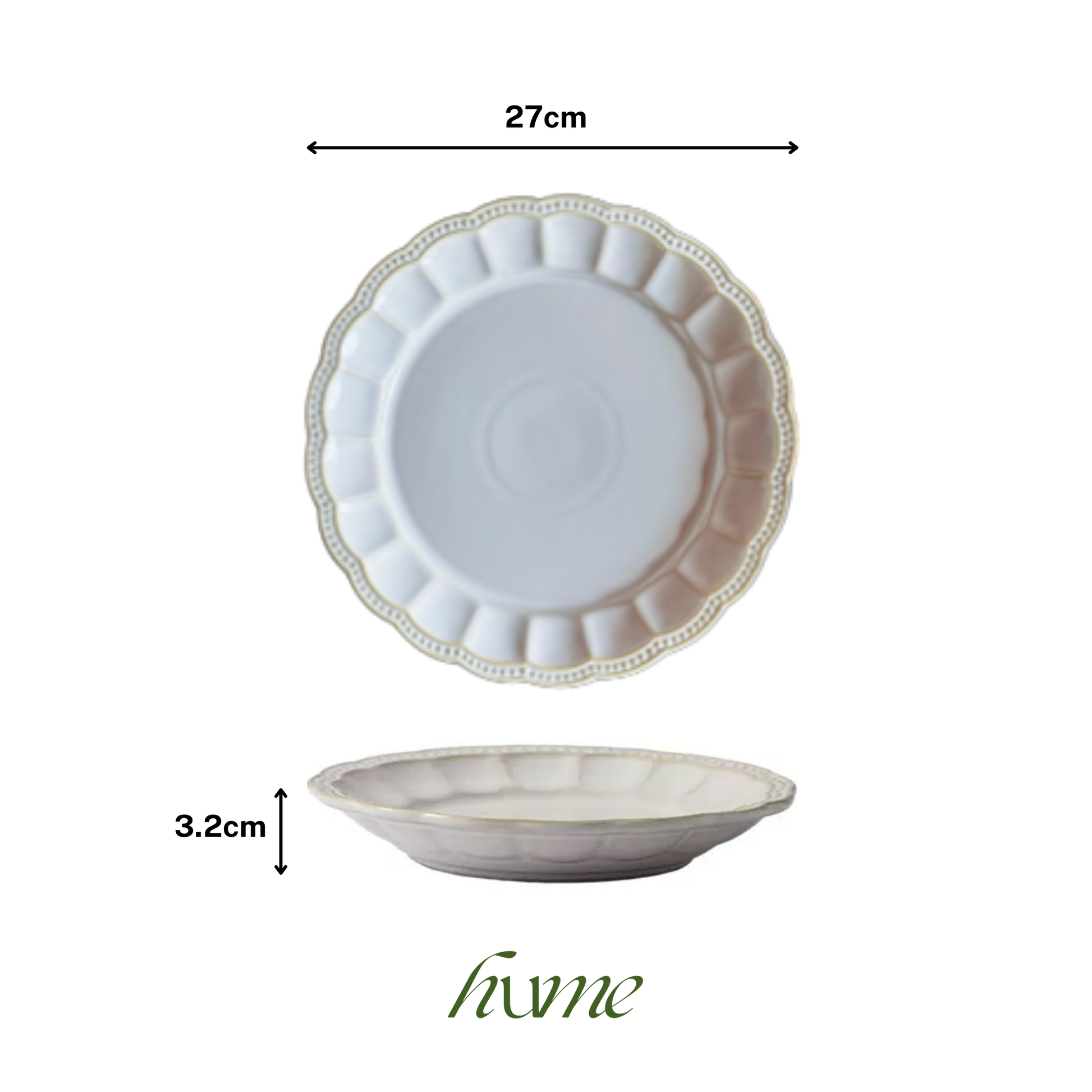 Floral Rimmed Plate 10.8"